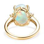 BIGGEST OPAL ONE TIME DEAL - 9K Yellow Gold AAA Natural Ethiopian Opal & Natural White Diamond Ring 4.50 Ct._8524251_6