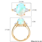 BIGGEST OPAL ONE TIME DEAL - 9K Yellow Gold AAA Natural Ethiopian Opal & Natural White Diamond Ring 4.50 Ct._8524251_7