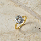 D'Joy - AAA Turkizite & Natural White Diamond Halo Ring in 18K Vermeil Yellow Gold Plated Sterling Silver 1.30 Ct._8525258_2