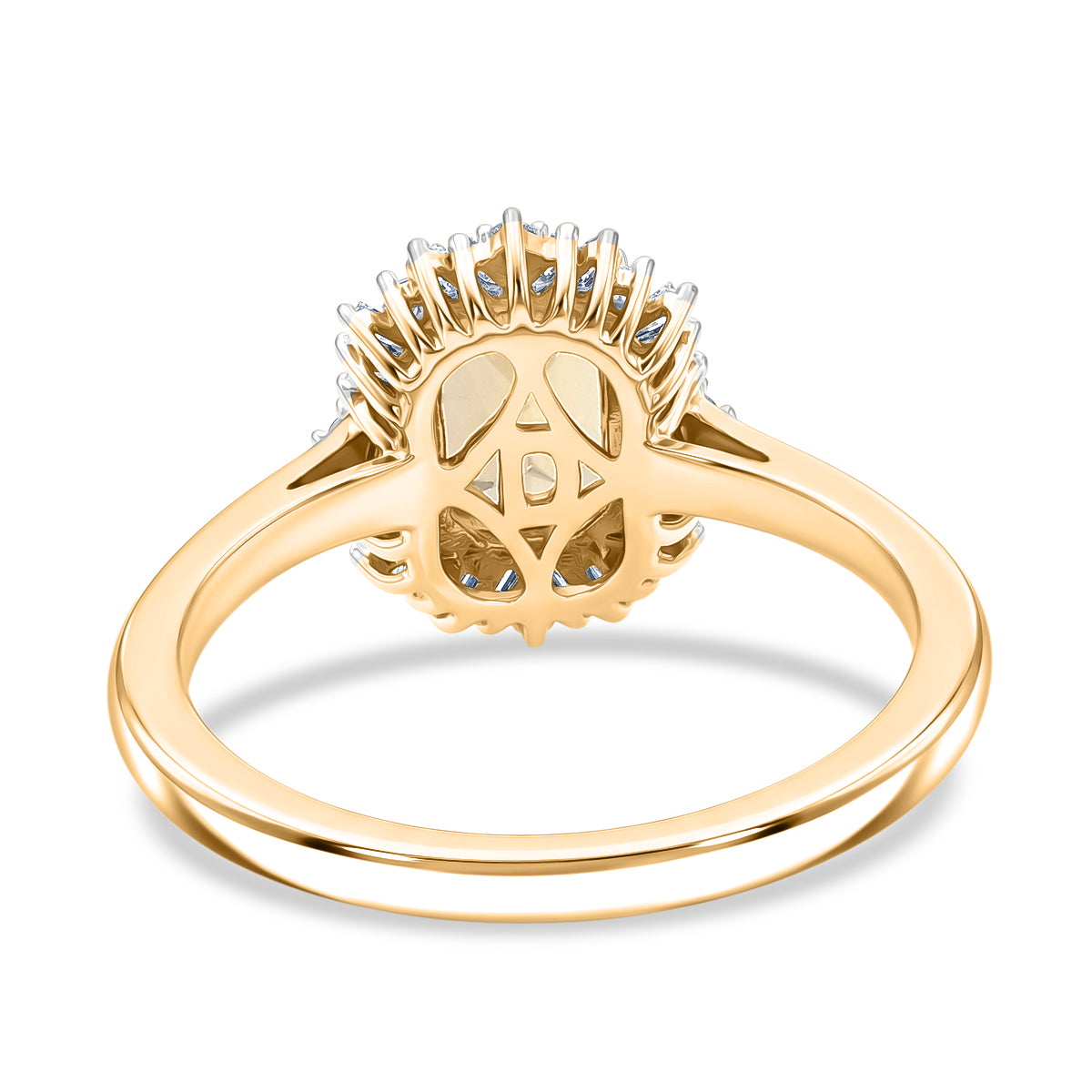 D'Joy - AAA Turkizite &amp; Natural White Diamond Halo Ring in 18K Vermeil Yellow Gold Plated Sterling Silver 1.30 Ct. 8525258 5