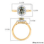 D'Joy - AAA Turkizite & Natural White Diamond Halo Ring in 18K Vermeil Yellow Gold Plated Sterling Silver 1.30 Ct._8525258_5