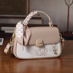 Stylish Embroidered Sleek Multi-Pocket Crossbody Handbag with  Adjustable Strap - Latte_8525389_1