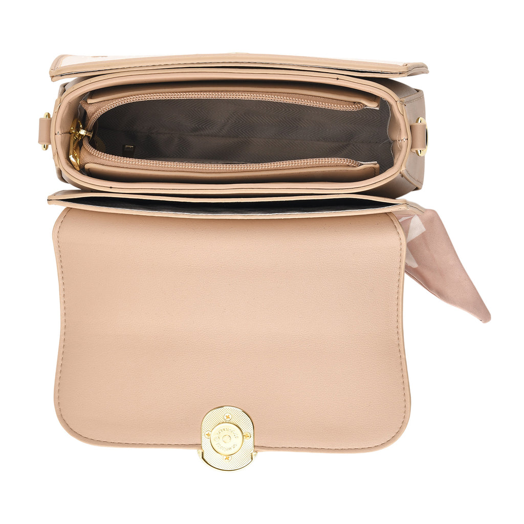Stylish Embroidered Sleek Multi-Pocket Crossbody Handbag with  Adjustable Strap - Latte_8525389_5