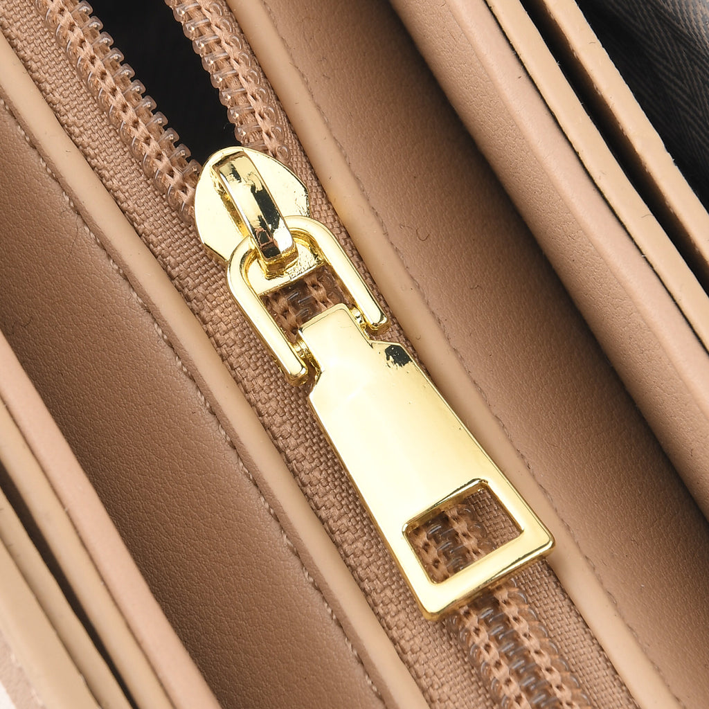 Stylish Embroidered Sleek Multi-Pocket Crossbody Handbag with  Adjustable Strap - Latte_8525389_6