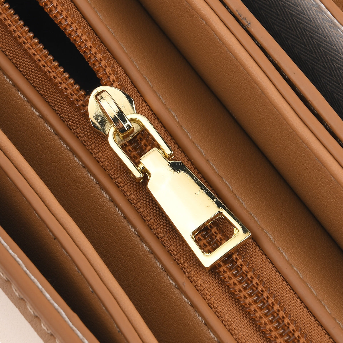 Stylish Embroidered Sleek Multi-Pocket Handbag with Adjustable Shoulder Strap - Brown V32605792 7
