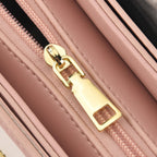 Stylish Embroidered Sleek Multi-Pocket Crossbody Handbag with  Adjustable Strap - Pink_8525391_6
