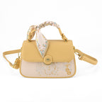 Stylish Embroidered Sleek Multi-Pocket Crossbody Handbag with  Adjustable Strap - Yellow_8525392