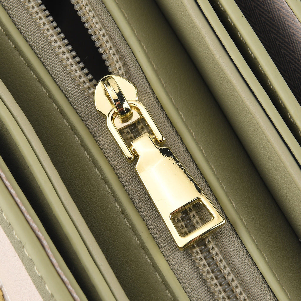 Stylish Embroidered Sleek Multi-Pocket Crossbody Handbag with  Adjustable Strap - Pista Green_8525393_6