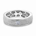 Luxuriant - Lab Grown Diamond (SI/G-H) Solitaire Band Ring in Rhodium Overlay Sterling Silver_8525490