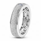 Luxuriant - Lab Grown Diamond (SI/G-H) Solitaire Band Ring in Rhodium Overlay Sterling Silver_8525490_4