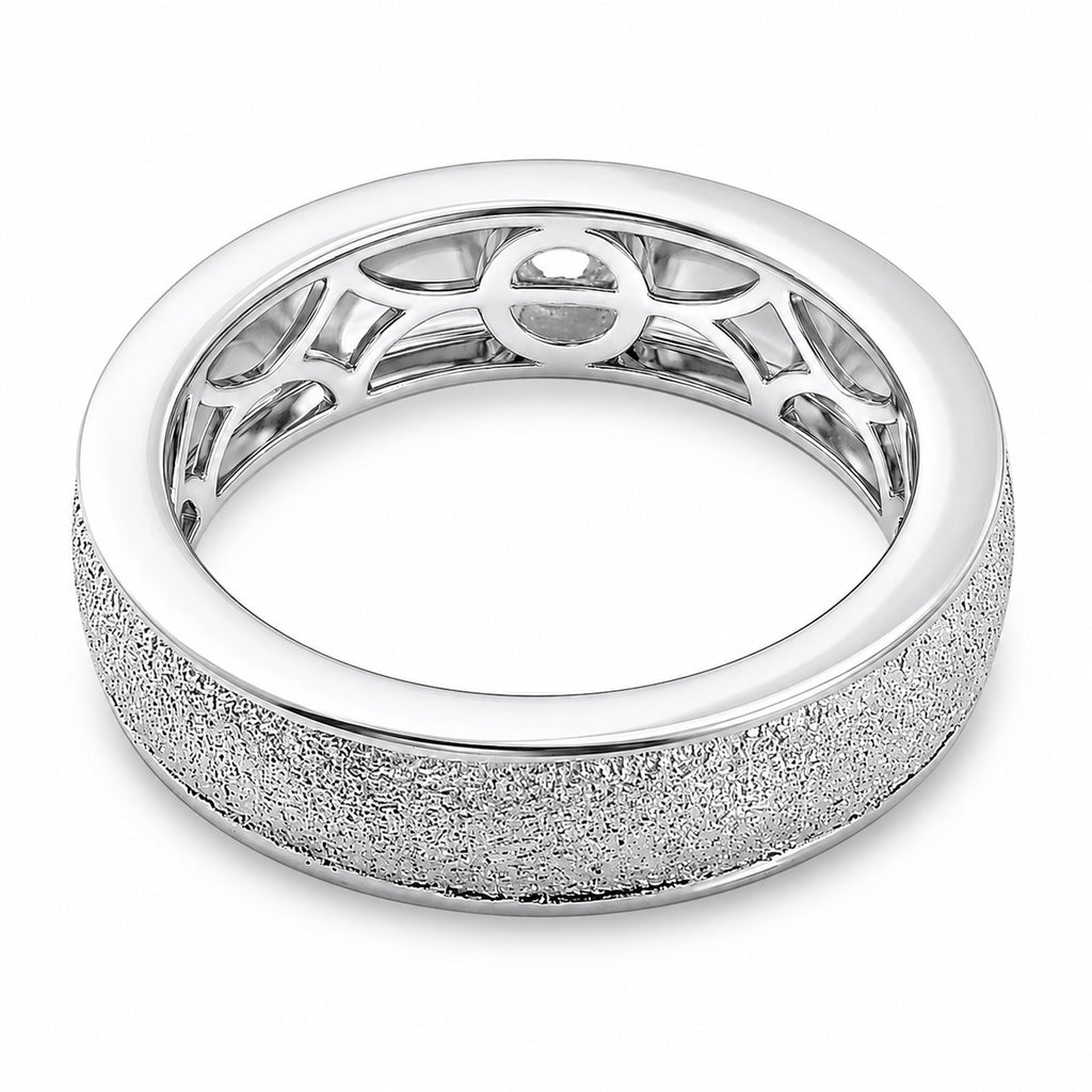 Luxuriant - Lab Grown Diamond (SI/G-H) Solitaire Band Ring in Rhodium Overlay Sterling Silver_8525490_5