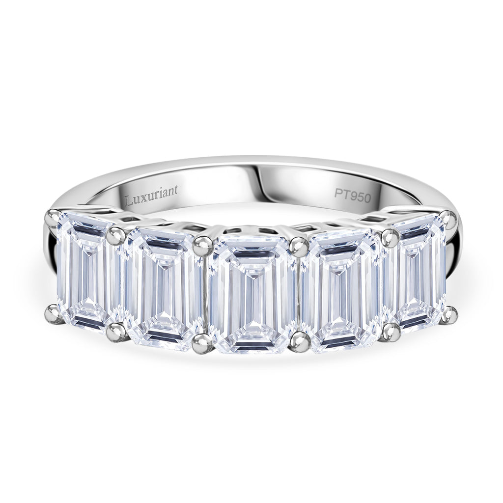 Luxuriant 950 Platinum SGL Certified VS-E/F Lab Grown Diamond 5 Stone Ring 3.00 Ct, Platinum Wt. 4.77 Gms_8525498