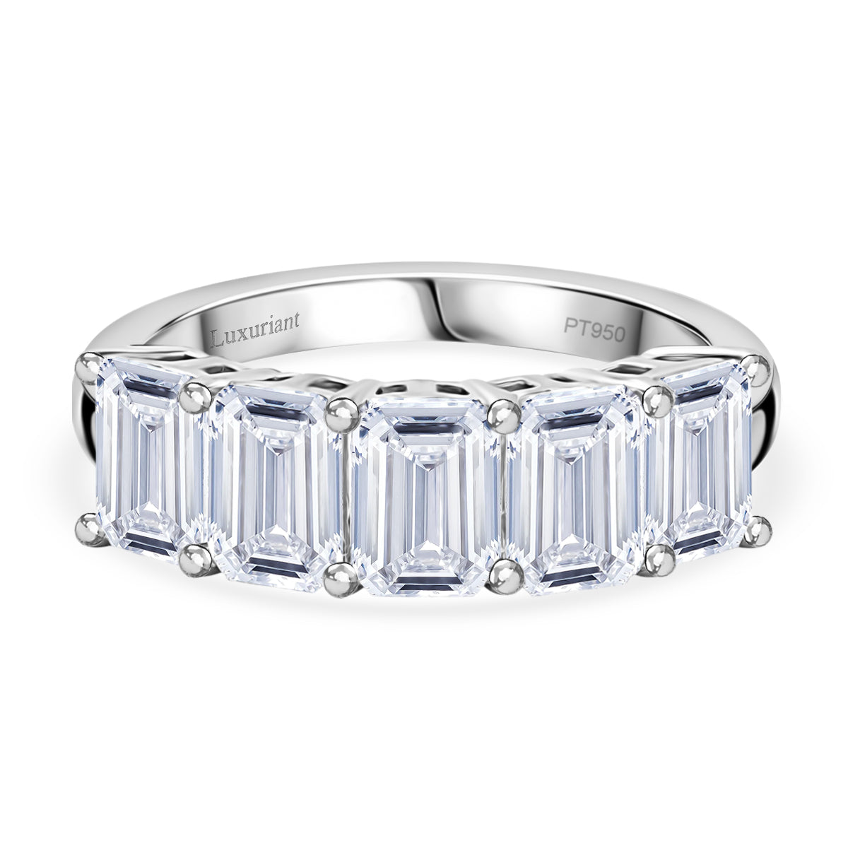 LUXURIANT 3 Ct. Lab Grown Diamond 5-Stone Ring in 950 Platinum SGL Certified (VS-E-F) 8525498 0