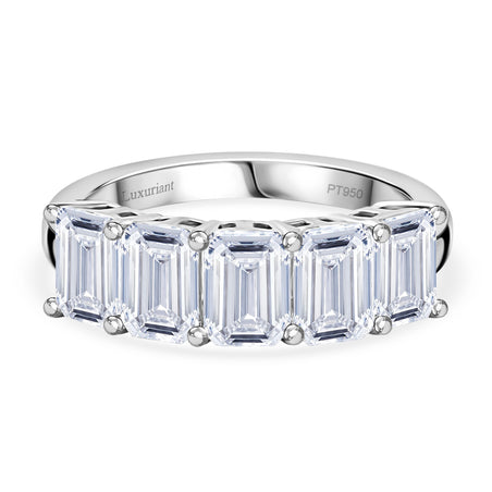 LUXURIANT 3 Ct. Lab Grown Diamond 5-Stone Ring in 950 Platinum SGL Certified (VS-E-F) 8525498 1
