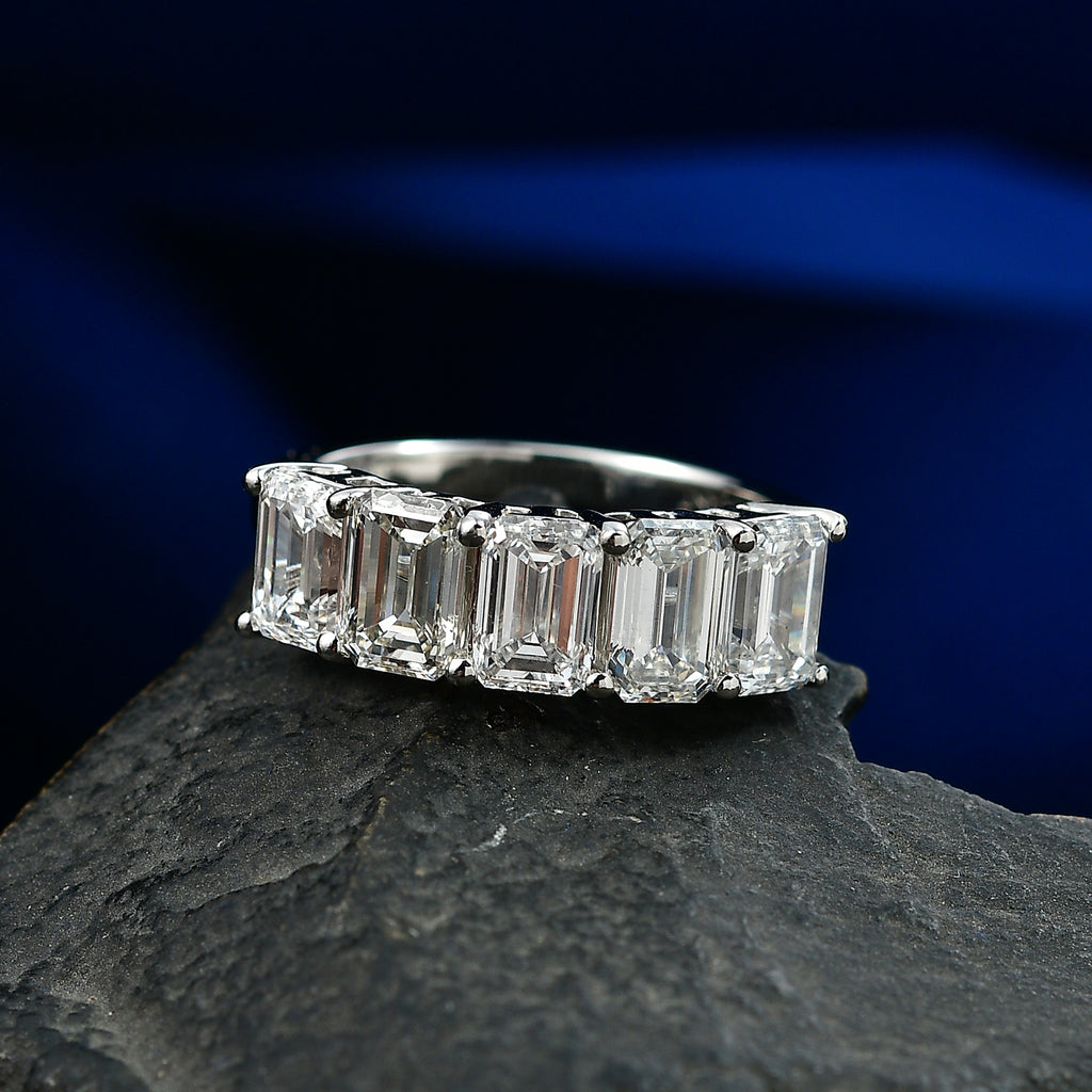 Luxuriant 950 Platinum SGL Certified VS-E/F Lab Grown Diamond 5 Stone Ring 3.00 Ct, Platinum Wt. 4.77 Gms_8525498_2