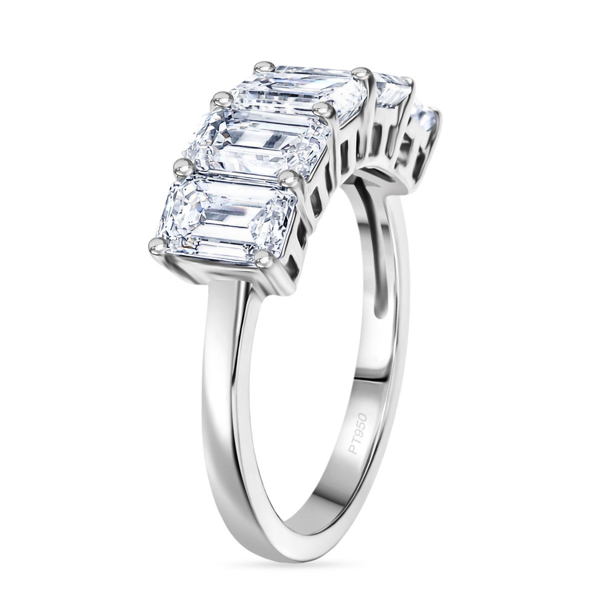 LUXURIANT 3 Ct. Lab Grown Diamond 5-Stone Ring in 950 Platinum SGL Certified (VS-E-F) 8525498 4