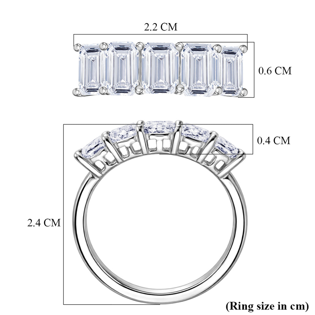 Luxuriant 950 Platinum SGL Certified VS-E/F Lab Grown Diamond 5 Stone Ring 3.00 Ct, Platinum Wt. 4.77 Gms_8525498_5