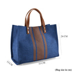 Designer-Inspired Striped Tote Bag With Detachable Shoulder Strap -  Navy_8525583_6