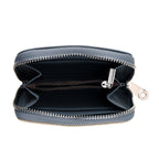 Genuine Leather RFID Blocking Zip Around Card Holder Wallet - Blue_8525676_5