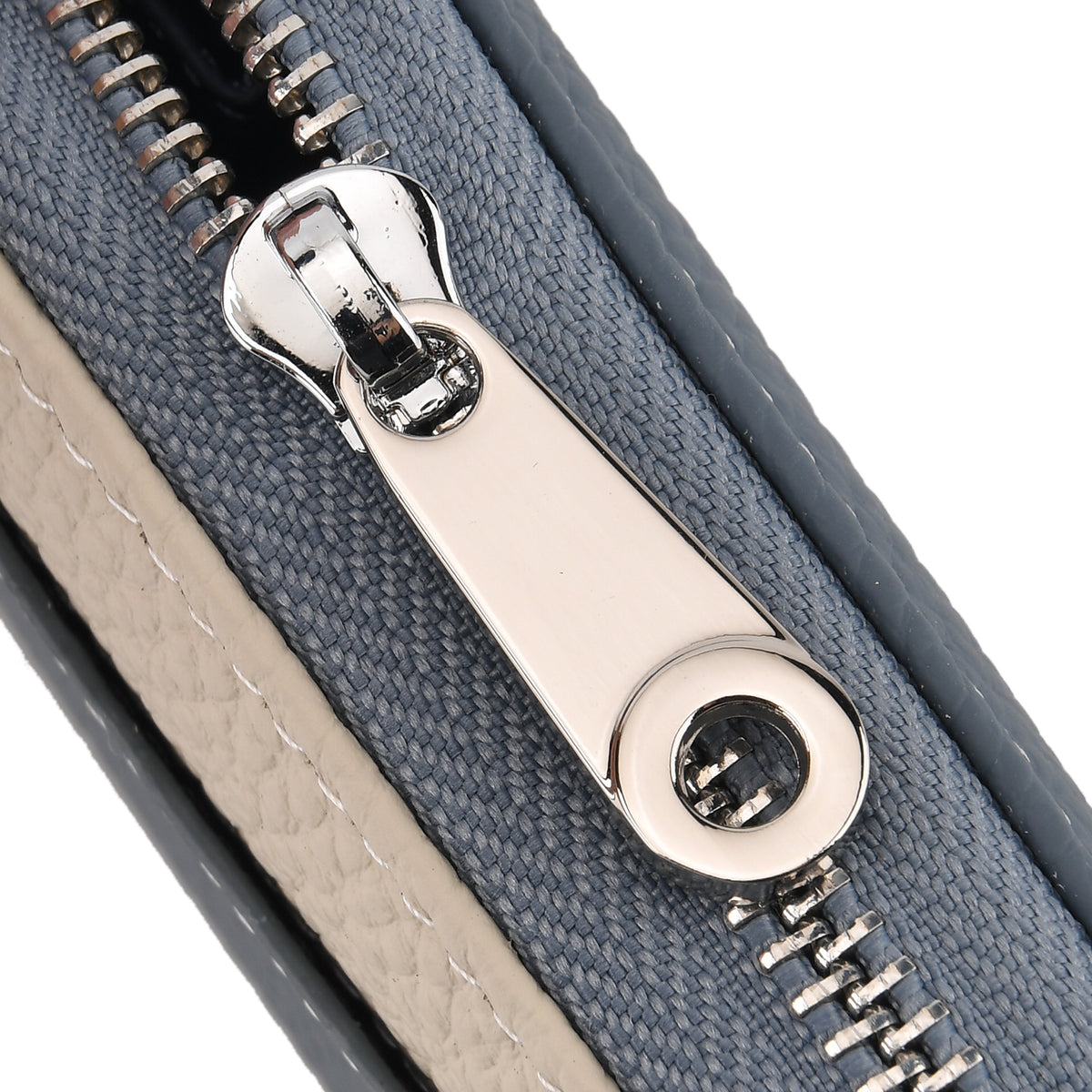 Genuine Leather RFID Blocking Zip Around Card Holder Wallet - Blue V32605456 7