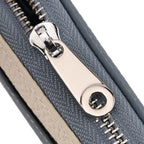 Genuine Leather RFID Blocking Zip Around Card Holder Wallet - Blue_8525676_6