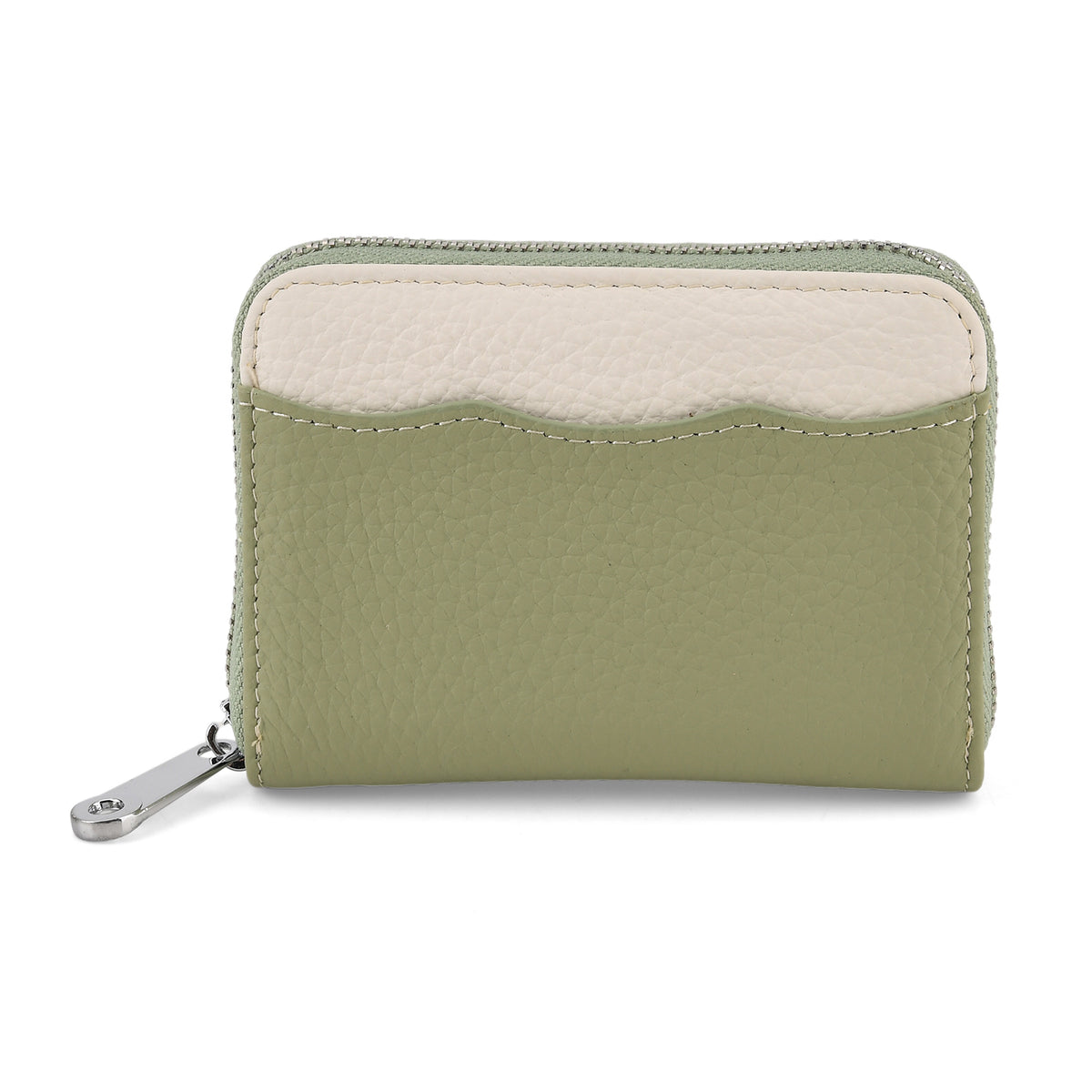 Genuine Leather RFID Blocking Zip Around Card Holder Wallet - Green V32604557 0
