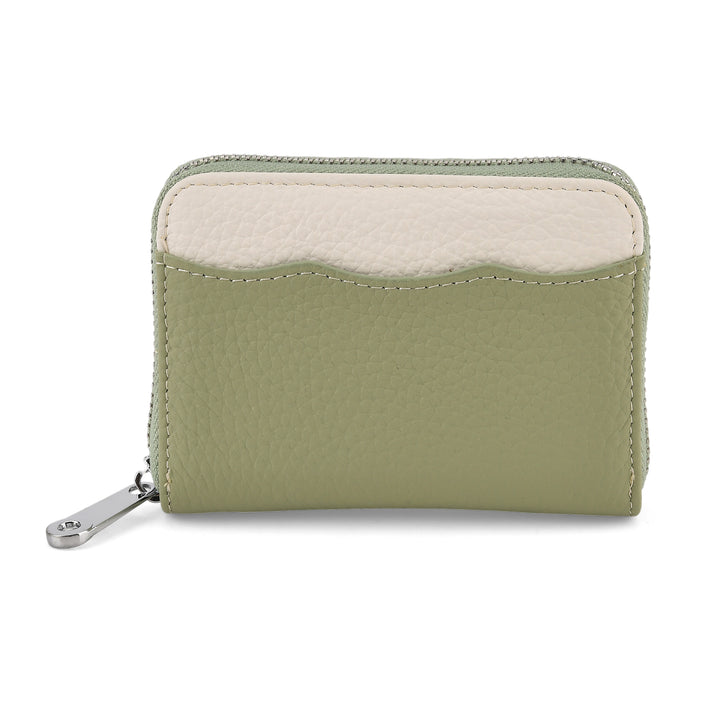 Genuine Leather RFID Blocking Zip Around Card Holder Wallet - Green V32630733 1