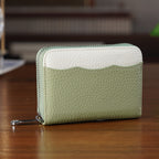 Genuine Leather RFID Blocking Zip Around Card Holder Wallet - Green_8525677_1