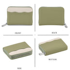 Genuine Leather RFID Blocking Zip Around Card Holder Wallet - Green_8525677_4