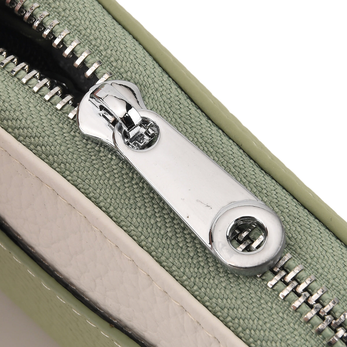 Genuine Leather RFID Blocking Zip Around Card Holder Wallet - Green V32604557 7