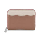 Genuine Leather RFID Blocking Zip Around Card Holder Wallet - Pink_8525678