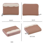 Genuine Leather RFID Blocking Zip Around Card Holder Wallet - Pink_8525678_4