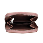 Genuine Leather RFID Blocking Zip Around Card Holder Wallet - Pink_8525678_5