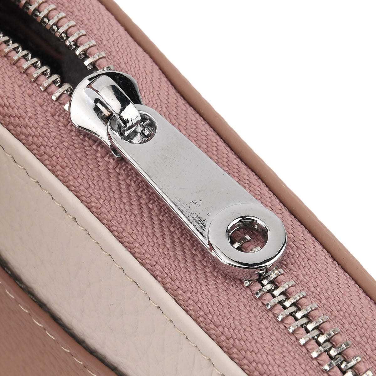 Genuine Leather RFID Blocking Zip Around Card Holder Wallet - Pink V32605225 7