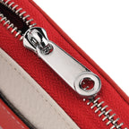 Genuine Leather RFID Blocking Zip Around Card Holder Wallet - Red_8525679_6