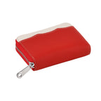 Genuine Leather RFID Blocking Zip Around Card Holder Wallet - Red_8525679_7
