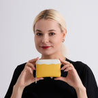 Genuine Leather RFID Blocking Zip Around Card Holder Wallet - Yellow_8525681_3