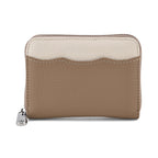 Genuine Leather RFID Blocking Zip Around Card Holder Wallet - Khaki_8525682