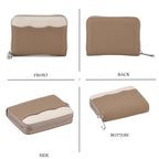 Genuine Leather RFID Blocking Zip Around Card Holder Wallet - Khaki_8525682_4