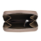 Genuine Leather RFID Blocking Zip Around Card Holder Wallet - Khaki_8525682_5