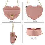 Designer Heart-Shaped Crossbody Bag with Chain Strap - Pink_8525763_4