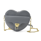Designer Heart-Shaped Crossbody Bag with Chain Strap - Blue_8525764