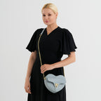 Designer Heart-Shaped Crossbody Bag with Chain Strap - Blue_8525764_2