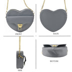 Designer Heart-Shaped Crossbody Bag with Chain Strap - Blue_8525764_4