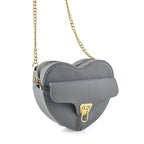 Designer Heart-Shaped Crossbody Bag with Chain Strap - Blue_8525764_7