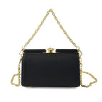 Designer-Inspired Stylish Clutch with Chain Strap - Black_8525773