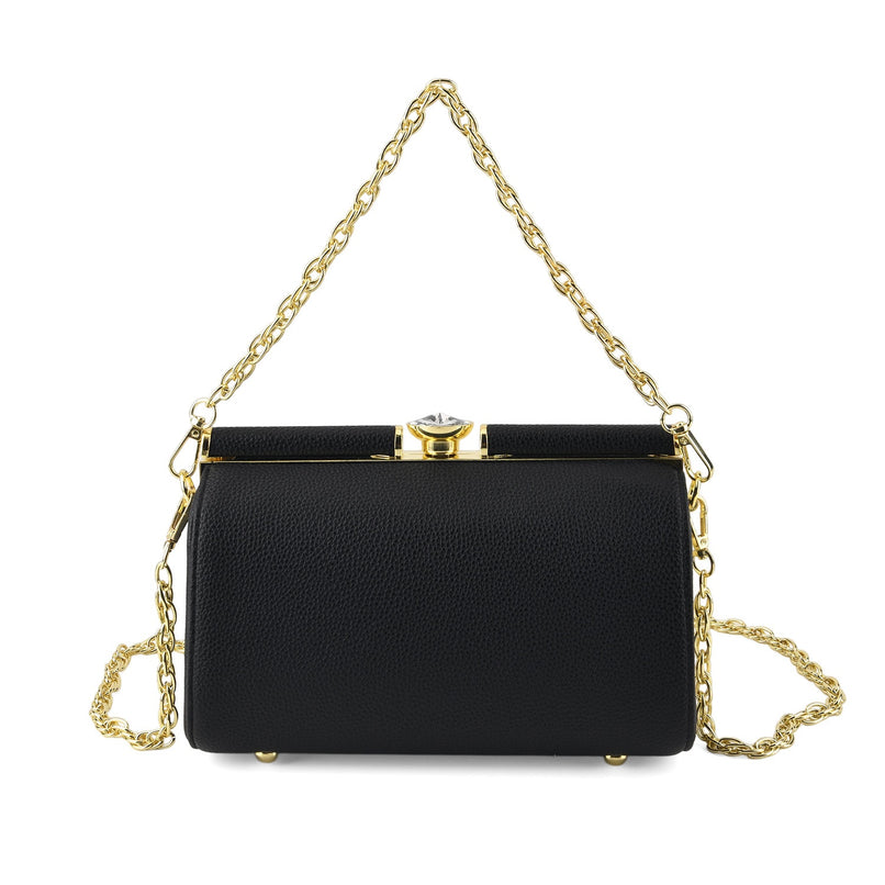 Designer-Inspired Stylish Clutch with Chain Strap - Black_8525773
