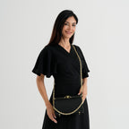 Designer-Inspired Stylish Clutch with Chain Strap - Black_8525773_1