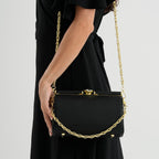 Designer-Inspired Stylish Clutch with Chain Strap - Black_8525773_2