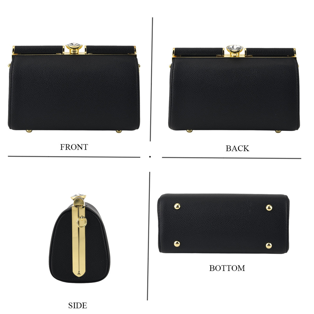 Designer-Inspired Stylish Clutch with Chain Strap - Black V32667401 4